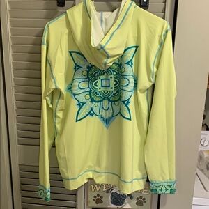Mystarioso Lime Green Hoodie with Blue Accents